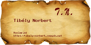 Tibély Norbert névjegykártya