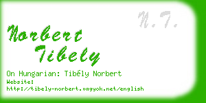 norbert tibely business card